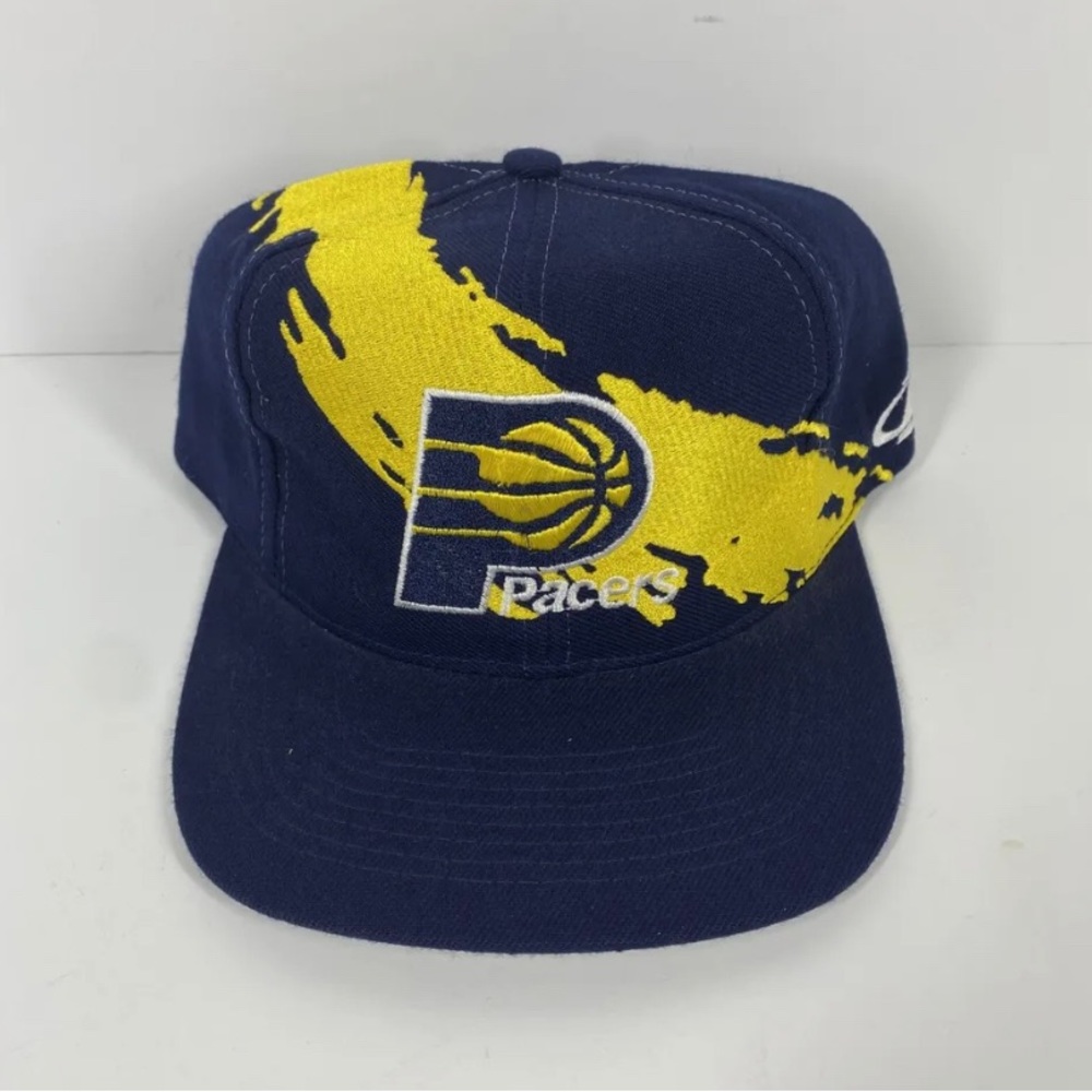 Indiana Pacers Logo 7 Splash Design Snapback Hat Cap NBA Vintage EUC